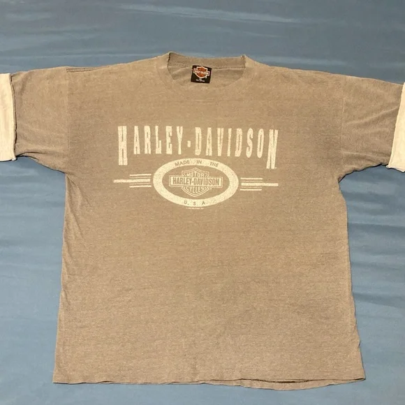 Vintage Harley Davidson Motorcycle T-shirt Mens X-Large Gray Heritage Lisle IL - Picture 16 of 16